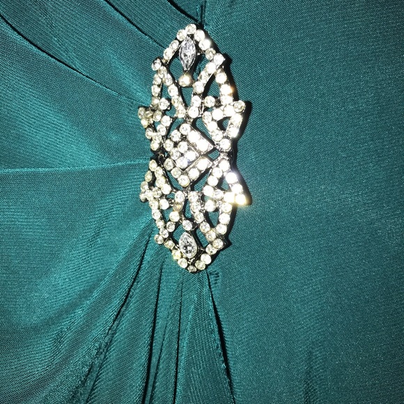 Forest Green full length long sleeve gown - Picture 1 of 5